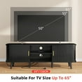 thumbnail image 4 of Laintene 59" TV Stand with Power Outlet for TVs up to 65 Inch, Entertainment Center with Storage and Adjustable Shelves, Modern Media Console with Sliding Doors for Living Room, Black, 4 of 11