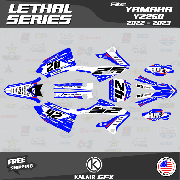 Kalair GFX Graphics Kit for Yamaha YZ250 (2022-2023) Lethal Series