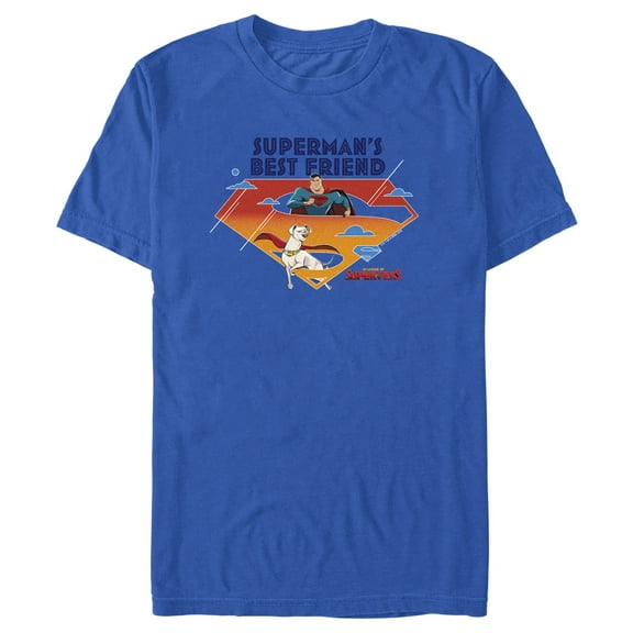 Men's DC League of Super-Pets Superman's Best Friend Logo  Graphic Tee Royal Blue 3X Large