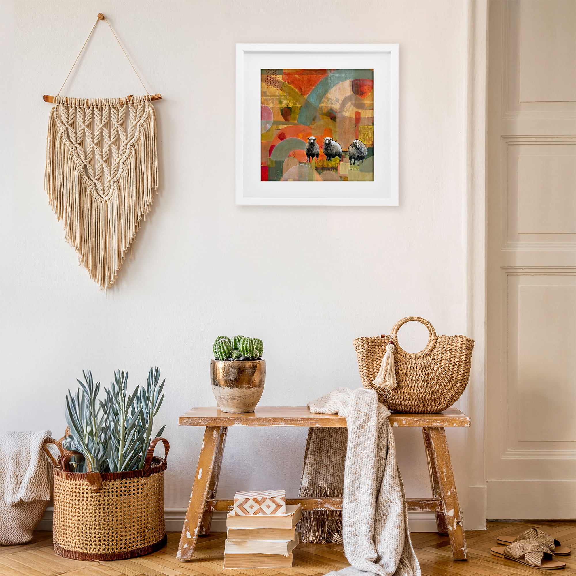 Stupell Industries Counting In My Sheep White Framed Print Under Glass, design by Dianna Fritzler