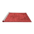 thumbnail image 2 of Ahgly Company Machine Washable Indoor Round Abstract Red Modern Area Rugs, 7' Round, 2 of 4