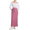 thumbnail image 2 of INSPIRE CHIC Knit Midi Skirt for Women's Slit Bodycon Hight Waist Skirt S Pink, 2 of 6