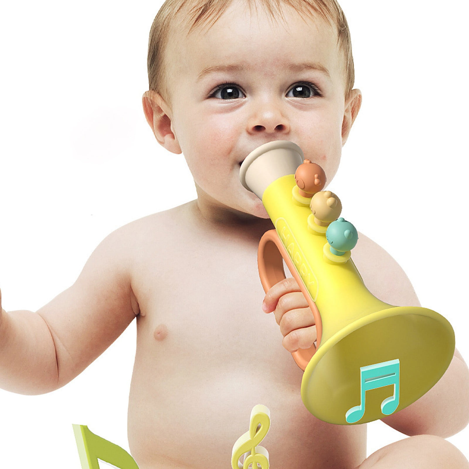 Trompette Jouet éducative Pour Bébé – Instrument Musical Coloré Avec Corde, Développement Du Rythme, Cadeau 1-3 Ans