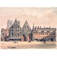 thumbnail image 2 of Auguste-Sébastien Bénard 24x19 Gold Ornate Framed and Double Matted Museum Art Print Titled - Hotel God Before the Fire, 2 of 4