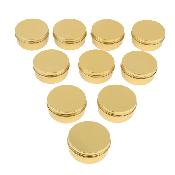 10 tarros vacíos de aluminio con tapa para bálsamo labial, crema, vela, loción 50 gramos