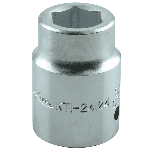 K-Tool 24124 3/4 x 3/4" Drive 6pt Fractional SAE Chrome Standard Socket