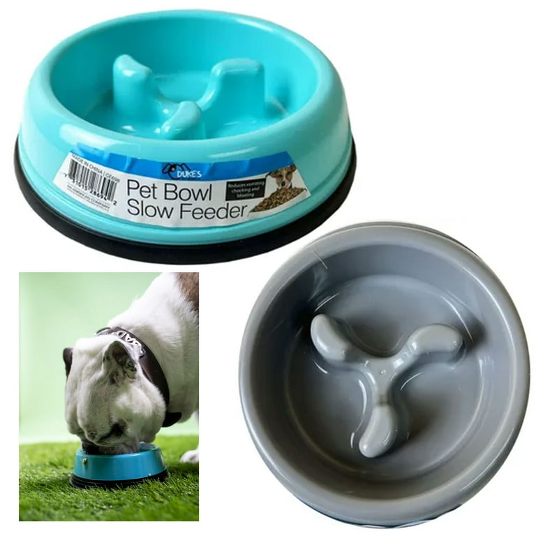 2 Dog Bowl Slow Feeder Anti Bloat No Gulp Puppy Pet Cat