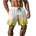 thumbnail image 6 of Father's Day Gifts DDAPJ pyju Men's Novelty Swim Trunks 3D Flame Printed Beach Shorts Drawstring Elastic Waist Board Shorts Quick Dry Bathing Suit Swimming Shorts Yellow S, 6 of 9