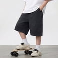 thumbnail image 6 of Baggy Jean Shorts for Boys Girls Straight Leg Loose Fit Denim Jorts Summer Bermuda Denim Shorts Vintage Y2K Streetwear Shorts for Boys & Girls (Black2 9-10 Years), 6 of 8