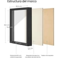 thumbnail image 4 of SONGMICS Marco de Fotos, 11 x 14, con Pinzas, Alfileres de Palo, Frente de Vidrio, Reverso de Tela de Lino, Borde de MDF, Negro, 4 of 5