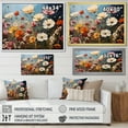 thumbnail image 4 of Designart "modern Seasonal Flowers Watercolor I" Floral Floater Framed Wall Art Living Room, 4 of 7