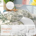 thumbnail image 3 of Palm Tree Duvet Cover Set, Sage Green Tropical Nature Plant Watercolor Soft Duvet Cover Queen Size Bedding Set 4 Pieces, 1 Quiltcover and 2 Pillowcases with Zipper, 1 Bed Sheet for All Seasons, 3 of 9
