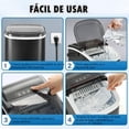 thumbnail image 5 of Fabricador de Hielo de Encimera, Máquina de Hielo Portátil con Autolimpieza, 26.5lbs/24Hrs, 9 Cubitos de Hielo en 6 Minutos, Cesta y Cuchara para Hielo, Ideal para Casa, Cocina, Bar, Camping, 5 of 5