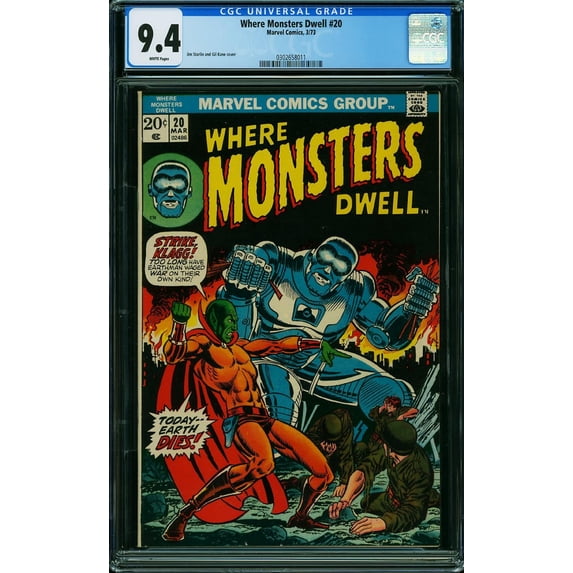 Where Monsters Dwell #20 - CGC 9.4 Comic Book
