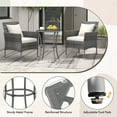 thumbnail image 6 of Gymax 3-Piece Patio Furniture Set PE Wicker Conversation Bistro Set w/ A Tempered Glass Table, 6 of 10