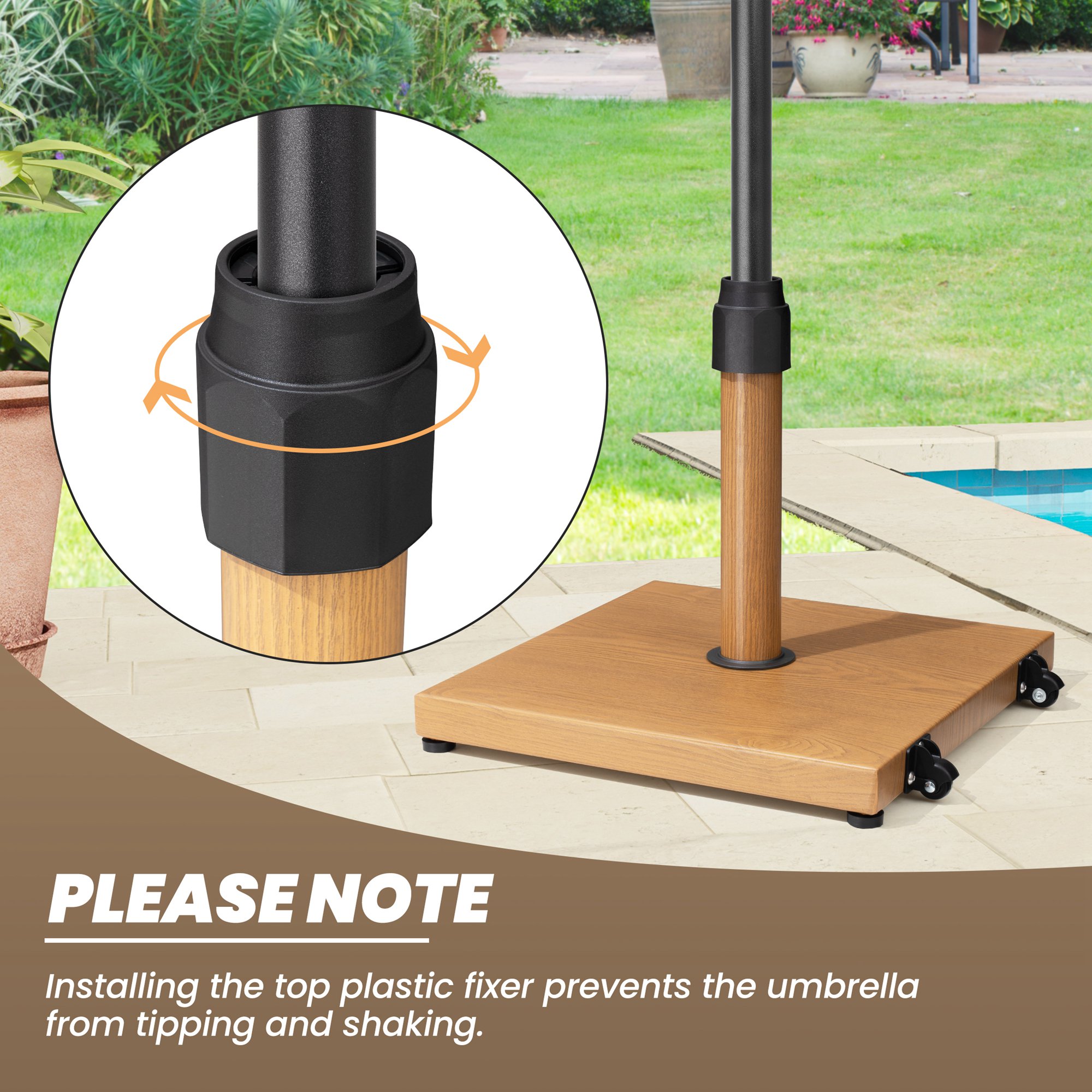 Crestlive Products 43 lbs Yellow Patio Cantilever Umbrella Base Square Stand