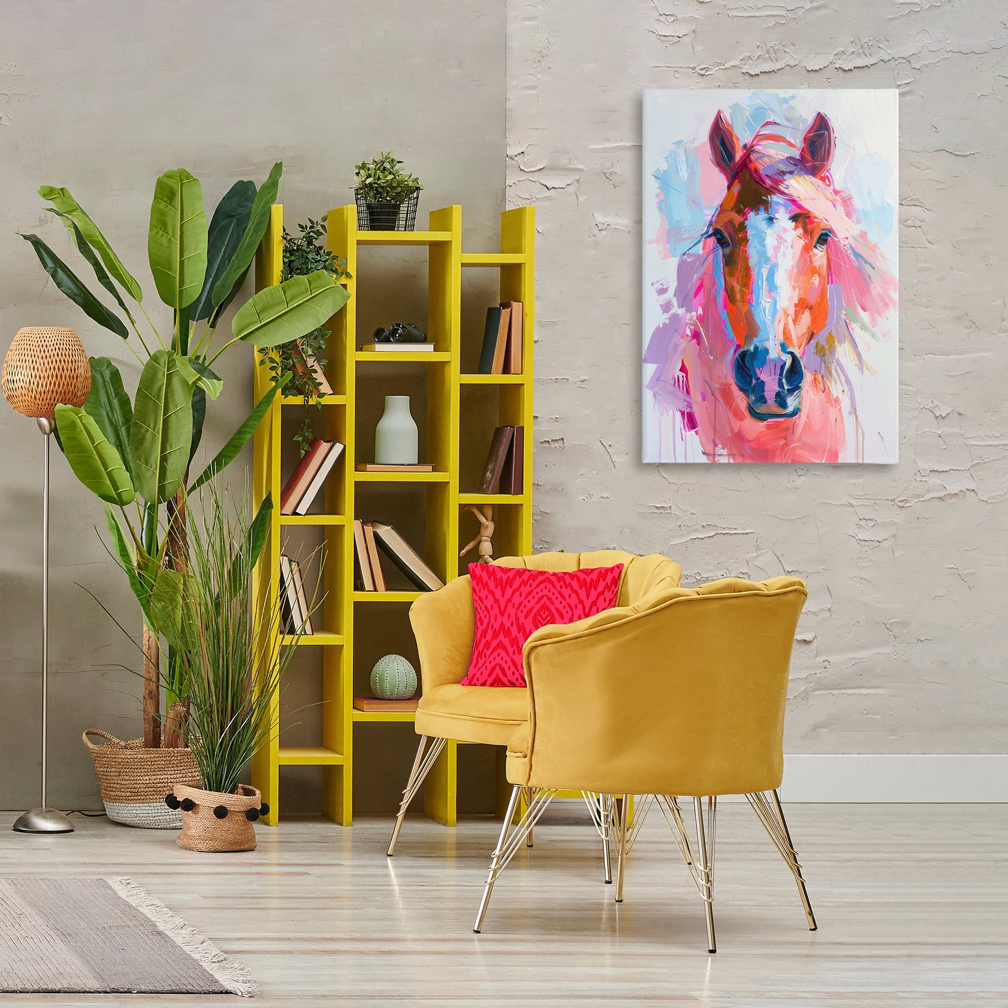 Stupell Industries Sunset Horse Visage Animals Painting Wrapped Canvas Art Print Wall Art, 24 x 36