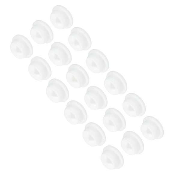Uxcell 18pcs T-Shaped Silicone Plugs 26mm 1" Dia Snap in Plug Seal Round White
