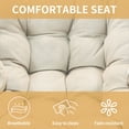 thumbnail image 4 of Outdoor Egg Rocking Chair, Indoor Papasan Rocking Chair with Thick Cushion, Modern Lounge Rocker for Balcony, Living Room, Bedroom, Porch, Lawn, Garden (Ivory), 4 of 10