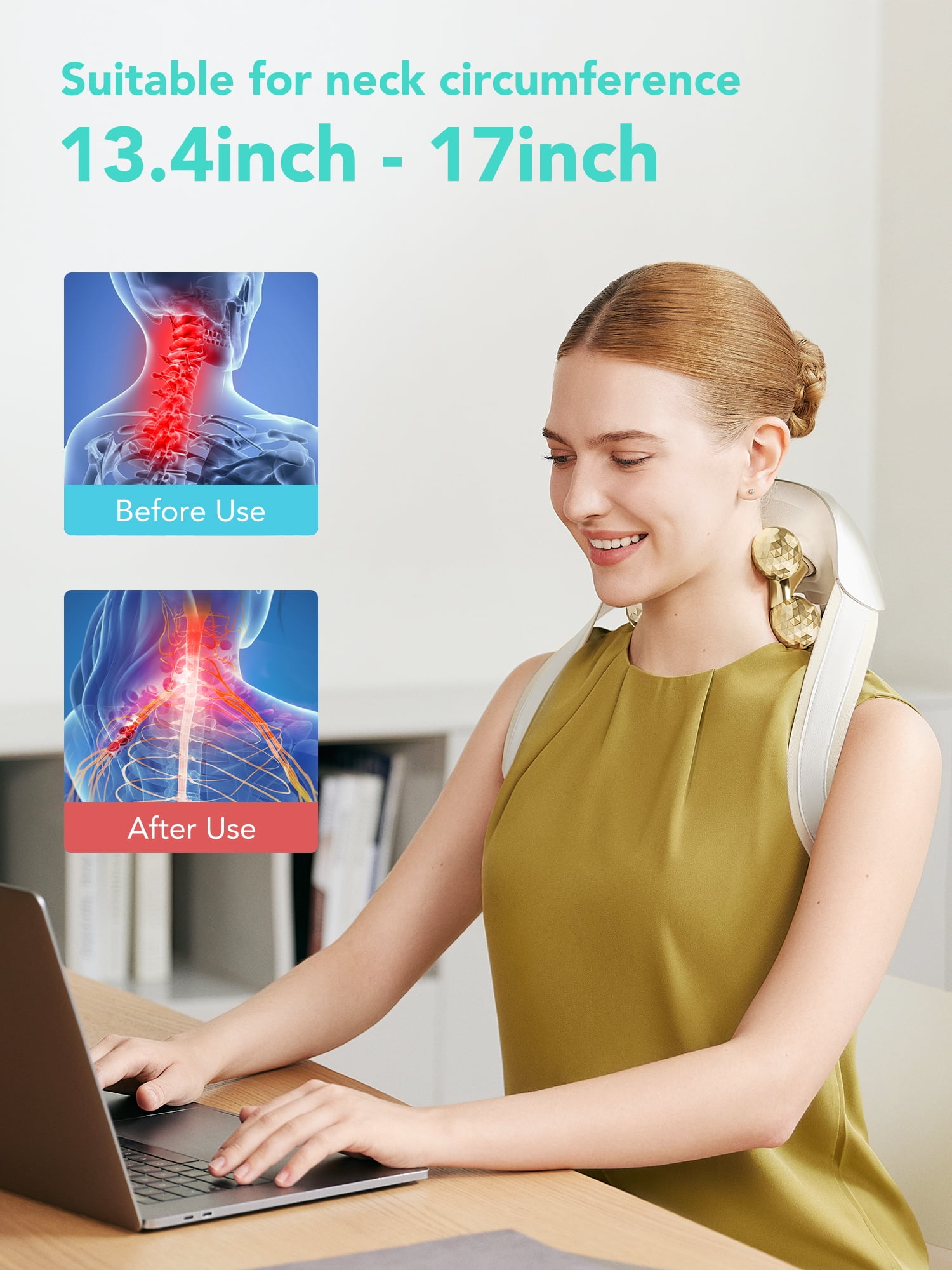 SKG Neck Massager for Pain Relief Deep Tissue FSA HSA Eligible Shiatsu Massager with Heat, Neck Massager for Neck and Shoulder H7 Ultra E