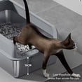 thumbnail image 4 of CAJA de Para Gatos Cerrada de Acero Conpa inoxidable, Bandeja de de metal inodoro antisalpicaduas, 4 of 7