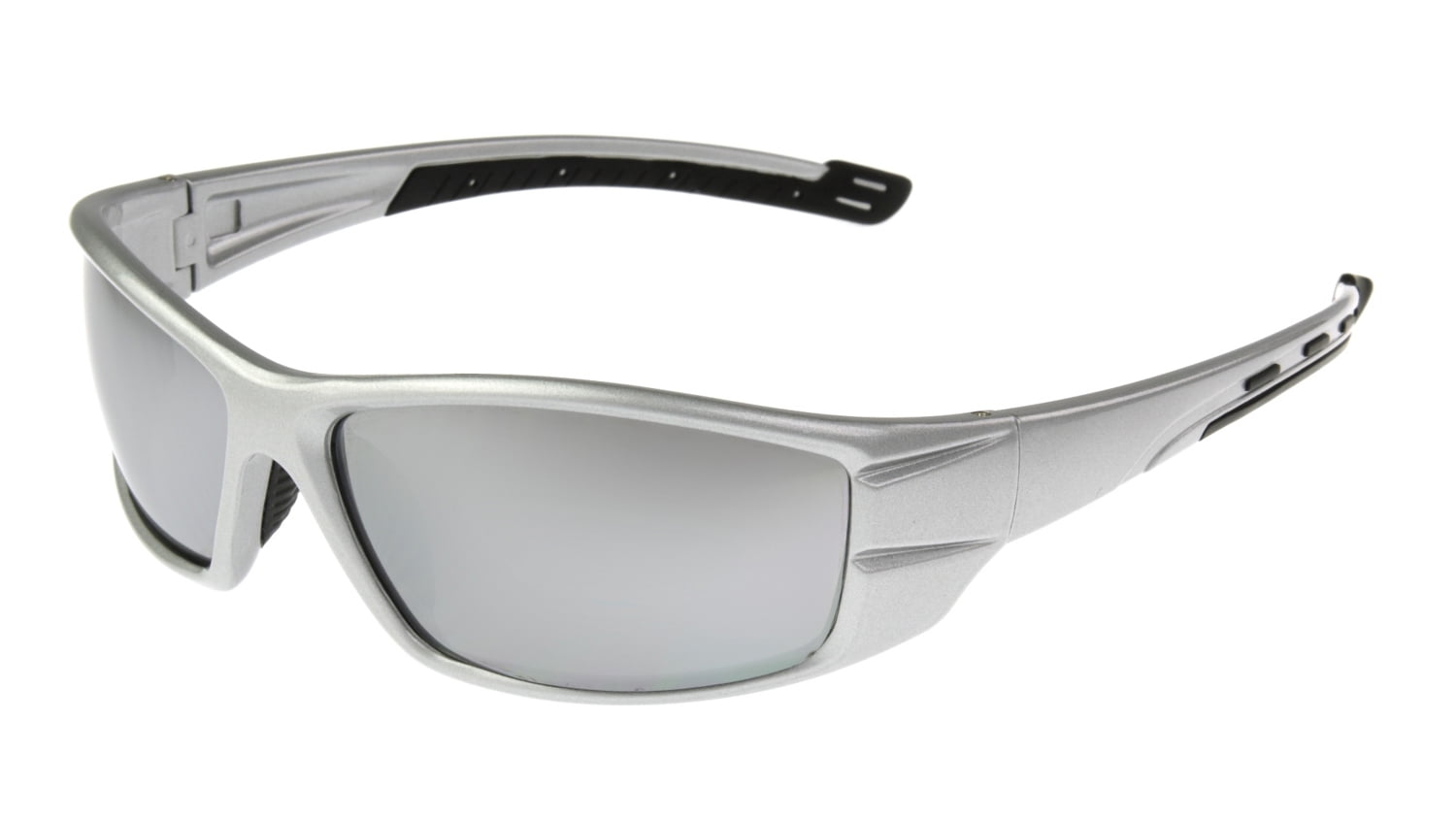 Foster Grant Foster Grant Men's Silver Mirrored Wrap Sunglasses JJ06