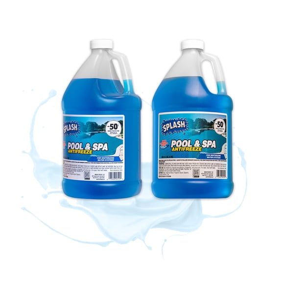 Splash Pool & Spa Antifreeze -50F, 2-Pack 1 Gallon Each, Winter Protection for Pools & Spas
