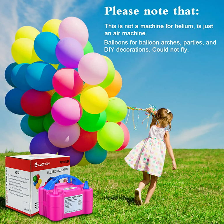 Electric Balloon Pump Portable Electric Balloon Blower Machine Balloon Air  Pump Dual Nozzle Rose Red 110V 600W Balloon Inflator For Party Decorations