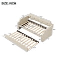 thumbnail image 4 of Tcbosik Twin Size Upholstered Daybed with Trundle, Modern Linen Fabric Sofa Bed w/Tufted Button Design, Bed Frame for Living Room Guest Room Bedroom, Wood Slats Support, No Box Spring Needed, Beige, 4 of 8