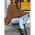 thumbnail image 3 of Mialoley Pull Décontracté pour Femmes, Manches Longues Col Rond Couleur Unie Coupe Ample Hauts en Tricot d'Hiver, 3 of 5