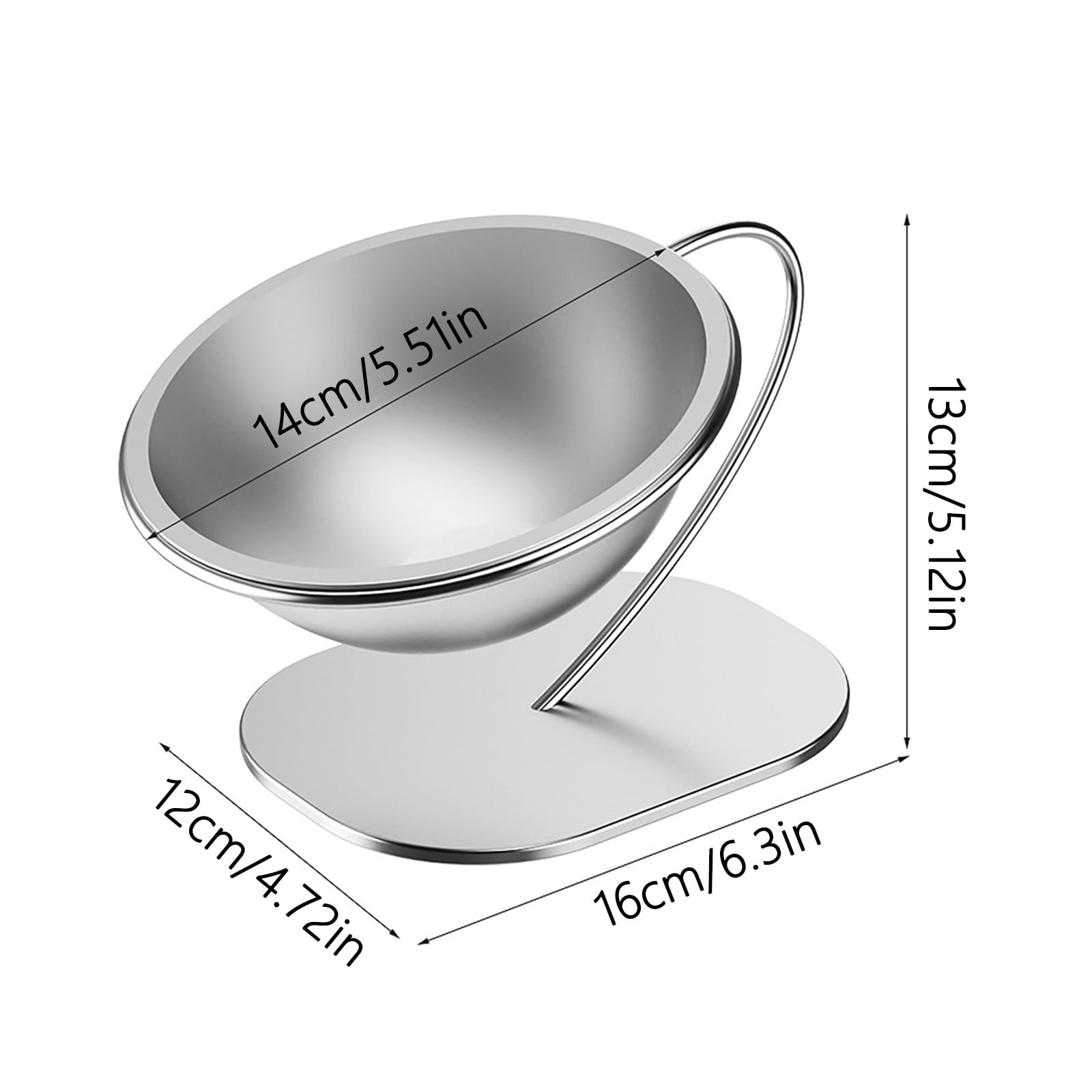 Elevated Stainless Steel Cat Dish Feeding Bowl Large Lifted Container With Stable Base For Indoor Feline Dining