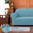 thumbnail image 3 of Nvzi Slipcovers, 1 Piece 2-Seater Stretch Couch Covers, Premium Stretch Sofa Cover Fit Most Standard 2-Seater Couches,Use for Living Room/Home,Couch Cover to Protect Furniture, Light Blue, 3 of 5
