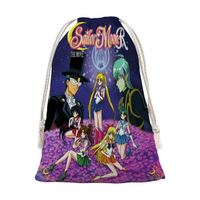 Sailor Moon Bolsa de regalo con cierre de cinta navideño para decoración de Navidad,39cm×30 cm.