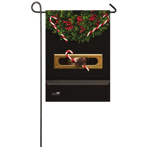 Evergreen Flag & Garden Candy Cane Dog 2-Sided Suede 1'6 x 1'0.5 ft. Garden Flag