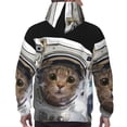 thumbnail image 7 of Lsque Cat Astronaut Pattern Casual Men's Hoodie,Hooded Sweatshirt with Kangaroo Pocket,Pullover Hoodie-Small, 7 of 7