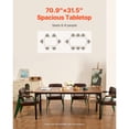 thumbnail image 4 of KFFKFF Rectangle Dining Table, 71-Inch Long Wooden Table for 6-8 People, Farmhouse Style Dining Furniture, Rustic Conference Table with Sturdy Metal Legs, Ideal for Home, Kitchen, and Living Room, 4 of 9