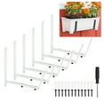 thumbnail image 1 of Unique Bargains White Adjustable Window Planter Box Brackets Universal Window Box Holder, Iron Flower Box Wall Mounting Hooks (6 PCS), 1 of 7