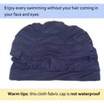 thumbnail image 2 of Pleated Swimming Cap Long Hair Swim Cap Bathing Cap, Non-Waterproof (Navy Blue), 2 of 6