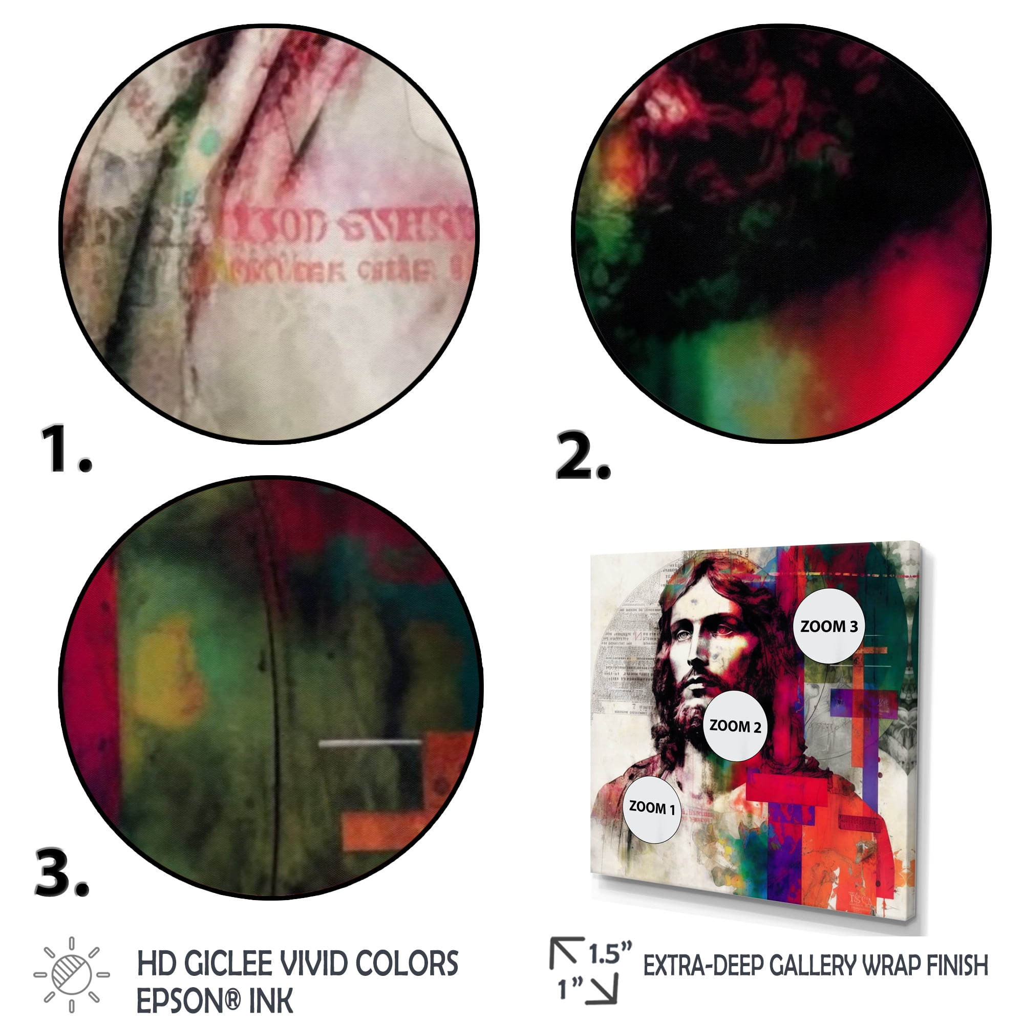 Designart Pop Art Jesus Portrait I Canvas Wall Art
