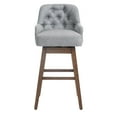 thumbnail image 3 of Counter Height Bar Stools Set of 2, Modern Linen Upholstered Barstools with Button Tufted Back & Nailhead Trims & Solid Wood Legs, Comfy Dining Chairs with 360 Degree Swivel for Kitchen Pub, Gray1, 3 of 7