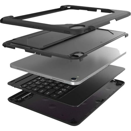 ZAGG - Rugged Book Go Keyboard Folio Case for Apple® iPad® Pro 12.9" (3rd Generation 2018 and 4th Generation 2020) - Black
