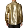 thumbnail image 3 of INSPIRE CHIC Metallic Shirt for Men's Button Down Party Glitter Costume Shiny Leopard Printed Shirts, 3 of 5