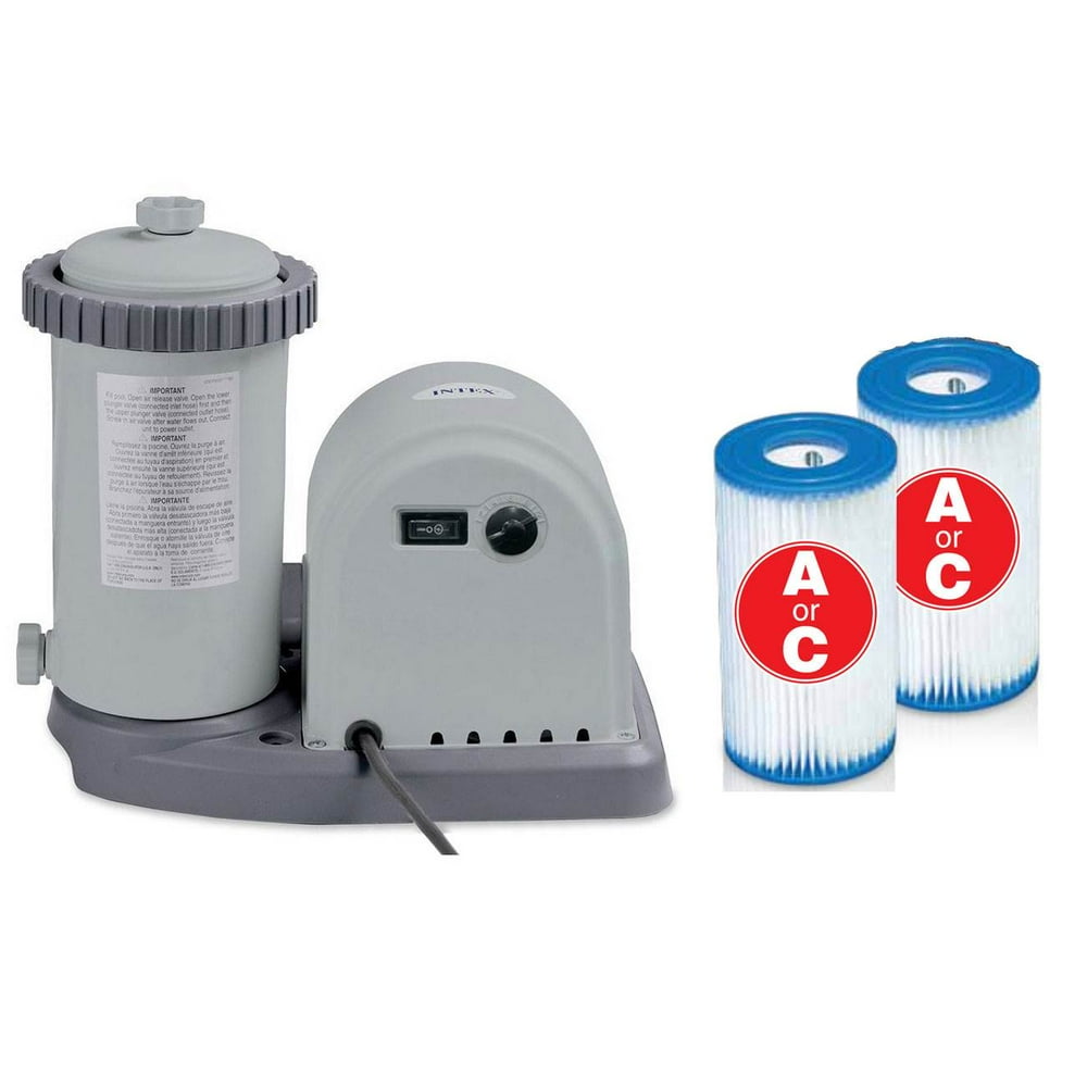 Intex 1500 GPH Pool Filter Pump & Intex Type A or C Filter Cartridges
