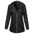 thumbnail image 1 of FashionOutfit Women's Solid Lightweight Anorak Hooded Windbreaker Jacket, 1 of 1