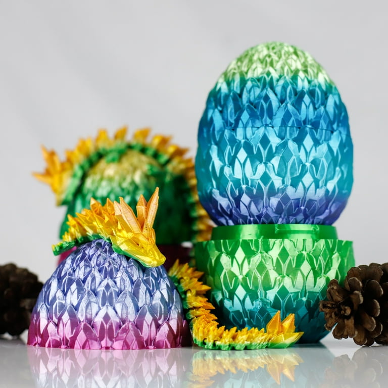 Dragon and Dragon Egg Set, 3D Crystal Dragon Fidget Toy for Autism