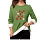 thumbnail image 2 of Heisall Womens Base Layer Shirts Autumn Winter Floral Print Round Neck Long Sleeve Thickened Fleece Teddy Shearling Warm Fitted Thermal Tops for Daily Cold Weather Wear, 2 of 3