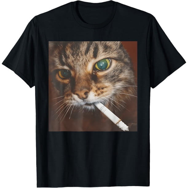 Funny Smoking Cat, Cigarette Kitty Gen Z Meme, Cat Lover - Camiseta para hombre y mujer