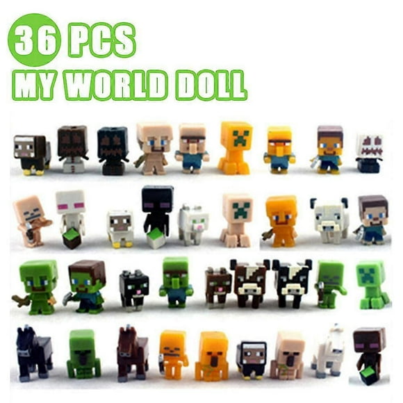 36pcs/set Minecraft Mini Figures Cake Toppers Decoration Birthday Party Supplies Kids Gifts