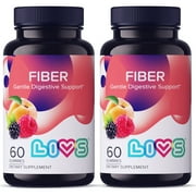 LIVS Fiber Gummies for Adults, 3g Prebiotic Inulin for Gut Health, Regularity & Weight Management Support, Vegan, 120 Count with 60 Servings