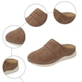 thumbnail image 5 of Rokment Womens Orthotic Clogs and Mules Comfortable Arch Support Walking Slides Sandals Fashion Casual Breathable Leather Closed Toe Platform Wedge High Heel Slp on Beach Summer Shoes Brown Size 6, 5 of 7
